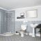 Ensemble de salle de bain rétro - Cabine de douche, pack WC et lavabo sur colonne – Ryther