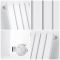 Radiateur design plat électrique horizontal – Blanc – 63,5 cm x 59 cm – Avec élément chauffant Bluetooth thermostatique – Câblé – Sloane – ECOSO par Hudson Reed