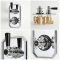 Kit de douche thermostatique 1 fonction - Pommeau rond Ø 15 cm - Bras mural – Chromé et noir - Elizabeth