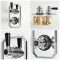 Kit de douche thermostatique 2 fonctions - Pommeau rond Ø20 cm et douchette – Chromé et noir - Elizabeth