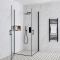 Cabine de douche d’angle à double portes pivotantes – Noir – Choix de tailles – Nox