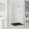 Cabine de douche d’angle à double portes pivotantes – Avec receveur à effet texturé – Choix de tailles - Langley