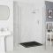 Cabine de douche d’angle à double portes pivotantes – Avec receveur à effet texturé – Choix de tailles - Langley