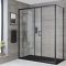 Cabine de douche d’angle à porte coulissante avec receveur de douche – Noir – Tailles multiples - Nox