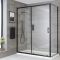 Cabine de douche d’angle à porte coulissante – Noir - Avec receveur blanc - Choix de tailles - Nox