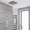 Colonne de douche encastrée avec pommeau plafonnier encastré carré de 40 cm – Acier brossé - Llis