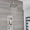Colonne de douche encastrée avec pommeau carré et bras mural – 2 fonctions – Llis