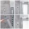 Colonne de douche encastrée et pommeau carré de 30 cm avec bras mural – Acier brossé - Llis