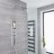 Colonne de douche encastrée et pommeau carré de 30 cm avec bras mural – Acier brossé - Llis