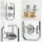 Kit de douche thermostatique à double fonctions avec inverseur – Kit douchette sur rampe - Bec verseur baignoire – Chromé et blanc - Elizabeth