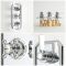 Kit de douche thermostatique à 3 fonctions avec inverseur - Pommeau de douche Ø 20 cm, kit douchette et buses hydromassantes – Chromé et blanc - Elizabeth