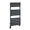 Sèche-serviettes mixte plat - Noir - Avec élément électrique, robinets de radiateur - Choix de tailles et de cache-câble - Lustro