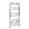 Sèche-serviettes mixte plat - Chromé - 118,8 cm x 50 cm - Avec élément électrique de 400W, robinets de radiateur et adaptateur - Neva
