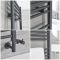 Sèche-serviettes mixte plat - Anthracite - 80,3 cm x 50 cm - Avec élément électrique de 400W, robinets de radiateur et adaptateur - Neva