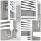 Sèche-serviettes mixte plat - Blanc - Avec élément électrique, robinets de radiateur et adaptateur - Choix de tailles - Neva