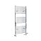 Sèche-serviettes mixte incurvé - Chromé - 120 cm x 50 cm - Avec élément électrique de 400W, robinets de radiateur et adaptateur - Kent