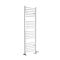 Sèche-serviettes mixte incurvé - Blanc - 160 cm x 50 cm - Avec élément électrique de 800W, robinets de radiateur et adaptateur - Ive