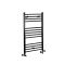 Sèche-serviettes mixte plat - Noir mat - 100 cm x 40 cm - Avec élément électrique de 400W, robinets de radiateur et adaptateur - Nox