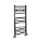 Sèche-serviettes mixte plat - Noir mat - 120 cm x 40 cm - Avec élément électrique de 400W, robinets de radiateur et adaptateur - Nox