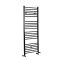 Sèche-serviettes mixte plat - Noir mat - 160 cm x 40 cm - Avec élément électrique de 600W, robinets de radiateur et adaptateur - Nox