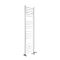 Sèche-serviettes mixte plat - Blanc - 160 cm x 40 cm - Avec élément électrique de 600W, robinets de radiateur et adaptateur - Ive