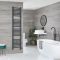 Sèche-serviettes mixte plat - Anthracite - 180 cm x 40 cm - Avec élément électrique de 800W, robinets de radiateur et adaptateur - Artle