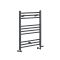 Sèche-serviettes mixte plat - Anthracite - 80 cm x 50 cm - Avec élément électrique de 400W, robinets de radiateur et adaptateur - Artle