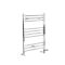 Sèche-serviettes mixte plat - Chromé - 80 cm x 50 cm - Avec élément électrique de 300W, robinets de radiateur et adaptateur - Kent