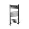Sèche-serviettes mixte plat - Noir mat - 100 cm x 50 cm - Avec élément électrique de 400W, robinets de radiateur et adaptateur - Nox
