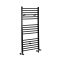 Sèche-serviettes mixte plat - Noir mat - 120 cm x 50 cm - Avec élément électrique de 600W, robinets de radiateur et adaptateur - Nox