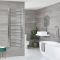 Sèche-serviettes mixte plat - Chromé - 160 cm x 50 cm - Avec élément électrique de 400W, robinets de radiateur et adaptateur - Kent