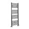 Sèche-serviettes mixte plat - Noir mat - 160 cm x 50 cm - Avec élément électrique de 800W, robinets de radiateur et adaptateur - Nox