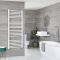 Sèche-serviettes mixte plat - Blanc - 160 cm x 50 cm - Avec élément électrique de 800W, robinets de radiateur et adaptateur - Ive
