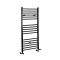 Sèche-serviettes mixte plat - Noir mat - 120 cm x 60 cm - Avec élément électrique de 600W, robinets de radiateur et adaptateur - Nox