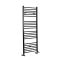 Sèche-serviettes mixte plat - Noir mat - 160 cm x 60 cm - Avec élément électrique de 800W, robinets de radiateur et adaptateur - Nox