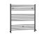 Sèche-serviettes mixte plat - Anthracite - 100 cm x 100 cm - Avec élément électrique de 800W, robinets de radiateur et adaptateur - Artle