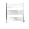 Sèche-serviettes mixte plat - Chromé - 100 cm x 100 cm - Avec élément électrique de 600W, robinets de radiateur et adaptateur - Kent