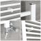 Sèche-serviettes mixte plat - Blanc - 160 cm x 50 cm - Avec élément électrique de 800W, robinets de radiateur et adaptateur - Ive