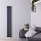 Radiateur design électrique vertical – Anthracite – 160 cm x 23,6 cm – Avec thermostat Wi-Fi – Câblé – Vitality Slim – ECOSO par Hudson Reed