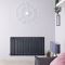 Radiateur design horizontal - Anthracite - 63,5 cm x 118 cm x 5,3 cm - Sloane
