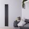 Radiateur design électrique vertical - Noir – 160 cm x 23,6 cm x 7,8 cm – Avec thermostat Wi-Fi – Vitality