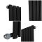 Radiateur électrique design horizontal – Noir - 63,5 cm – Choix de tailles et de thermostats – Options de branchement et de câblage – Vitality