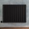 Radiateur design électrique horizontal – Noir – 63,5 cm x 42 cm – Avec thermostat intégré – Câblé avec cache câble – Delta – ECOSO par Hudson Reed