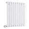 Radiateur design plat électrique horizontal – Blanc – 63,5 cm x 59 cm – Avec élément chauffant Bluetooth thermostatique – Câblé – Sloane – ECOSO par Hudson Reed