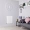 Radiateur design plat électrique horizontal – Blanc – 63,5 cm x 59 cm – Avec élément chauffant Bluetooth thermostatique – Câblé – Sloane – ECOSO par Hudson Reed