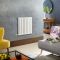 Radiateur design électrique horizontal - Blanc - 63,5 cm x 63 cm x 4,6 cm – Delta – ECOSO par Hudson Reed