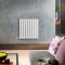 Radiateur design électrique horizontal - Blanc - 63,5 cm x 63 cm x 4,6 cm – Delta – ECOSO par Hudson Reed