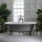 Baignoire îlot rétro à bord roulé – 173 cm x 78 cm – Choix de couleurs métalliques et de finitions des pieds – Richmond