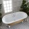 Baignoire îlot rétro à bord roulé – 173 cm x 78 cm – Choix de couleurs métalliques et de finitions des pieds – Richmond