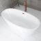 Baignoire îlot moderne ovale – Blanc – 159,5 cm x 74 cm – Choix de finition du trop-plein – Ashbury